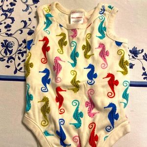 Hanna Andersson seashells onsie 6-12 months